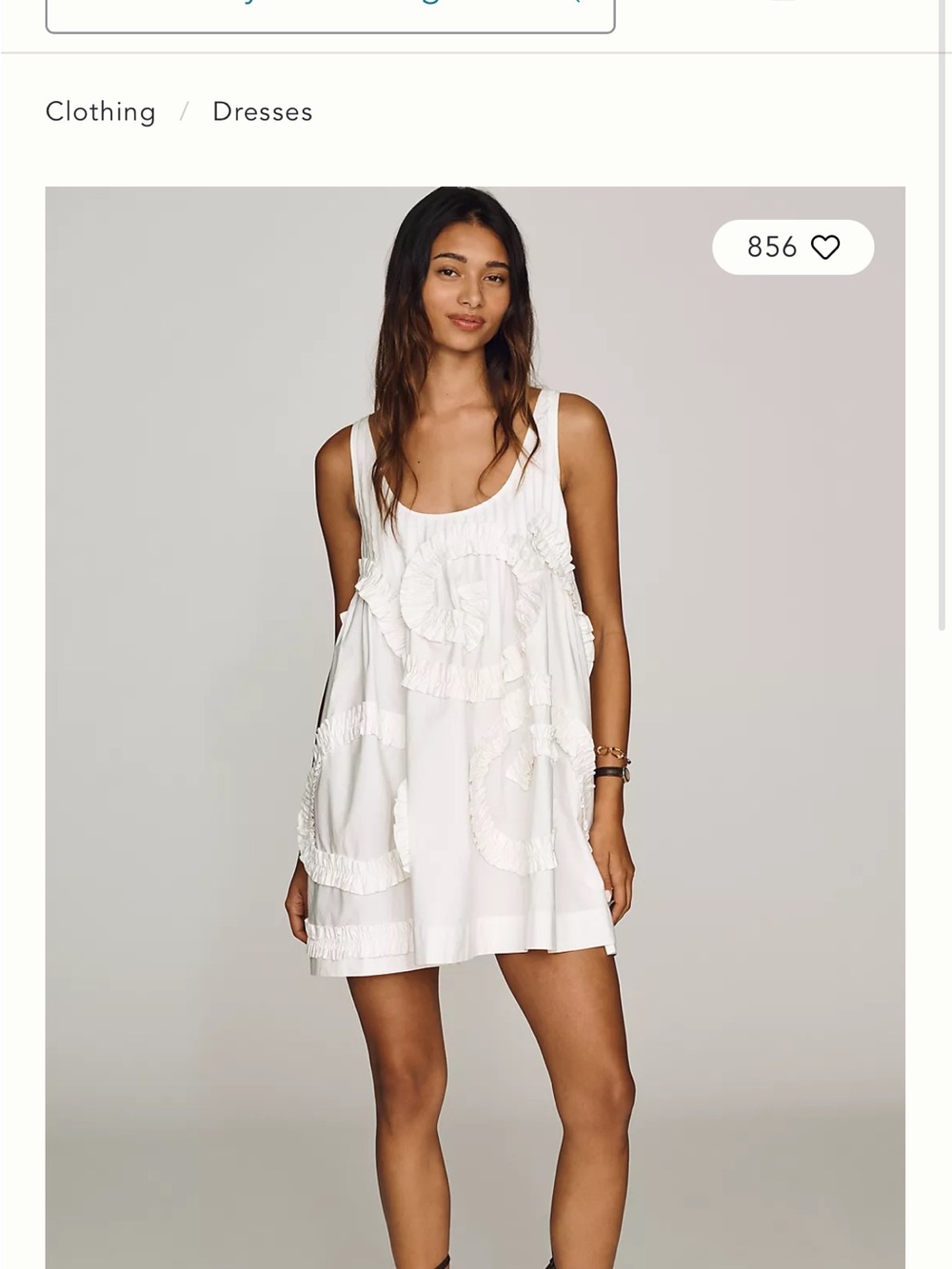 White Ruffle Scoop-Neck Mini Dress